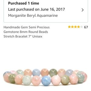 Handmade Gem Semi Precious Gemstone 8mm Round Bead